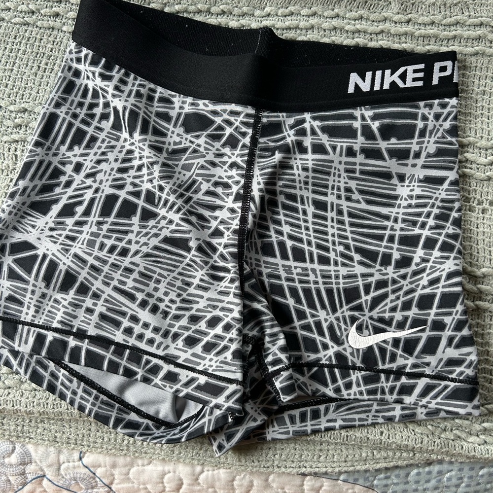 Nike Pro Black and White Athletic Shorts